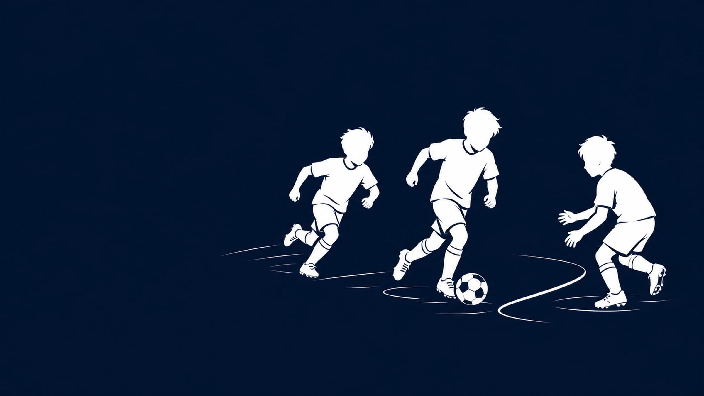 Soccer players competing for the ball on the pitch